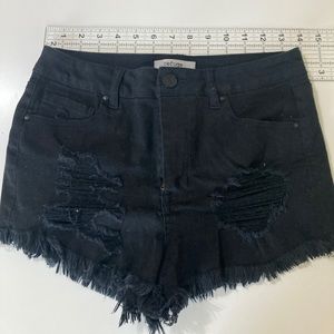 Refuge Black Distressed Y2K shorts size 6
